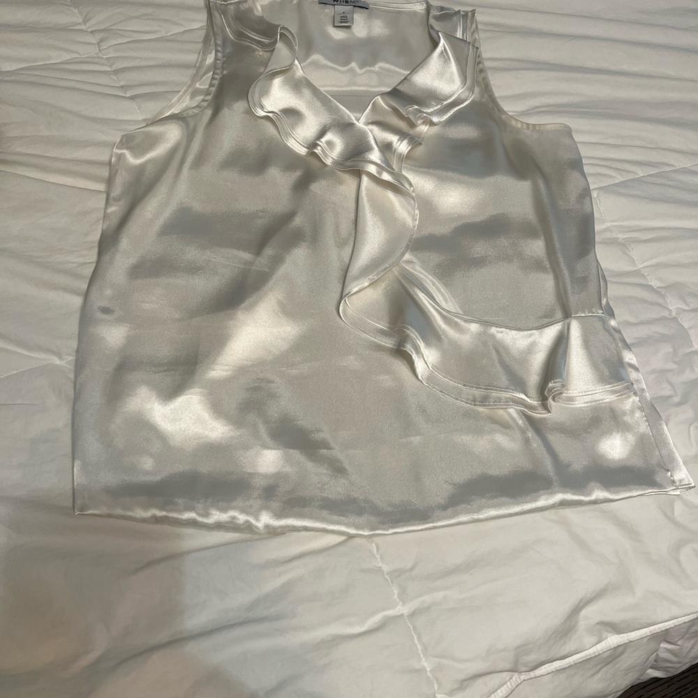 White House Black Market Satin Ruffle Camisole